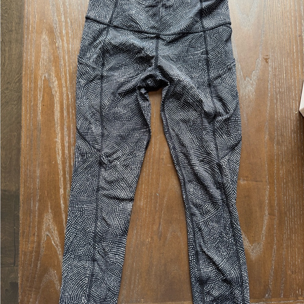 Lululemon Fast and Free Black Patterned Leggings